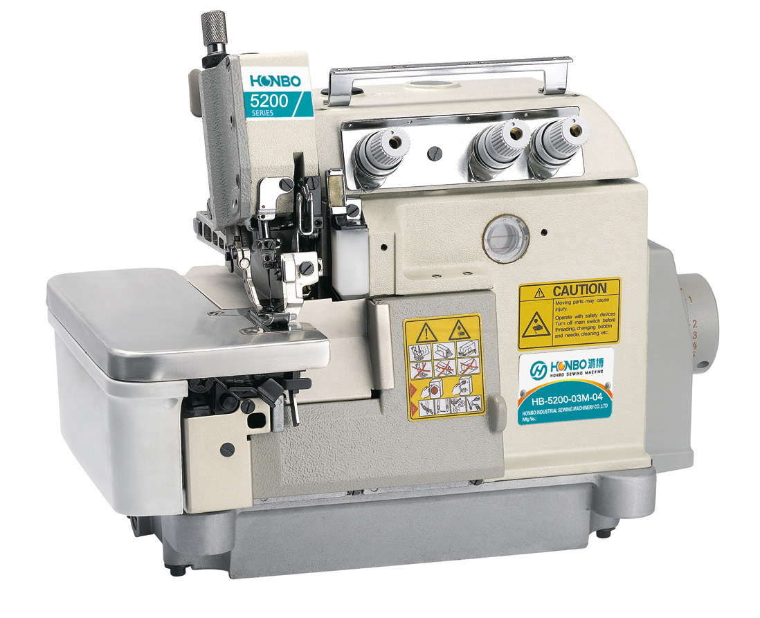 HB-5200-03M-04 ultra high speed heavy materials 1 needle 3 threads flat bed overlock sewing machine
