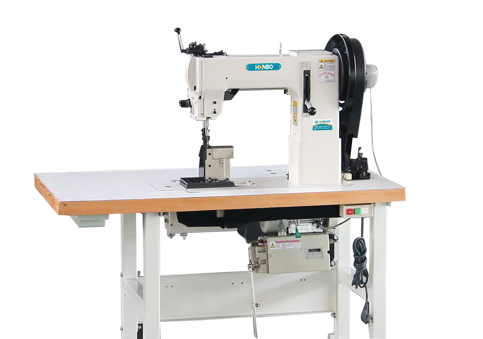 HB-204-370-1L Industrial Strong Feeding thick material Post bed Sewing Machine