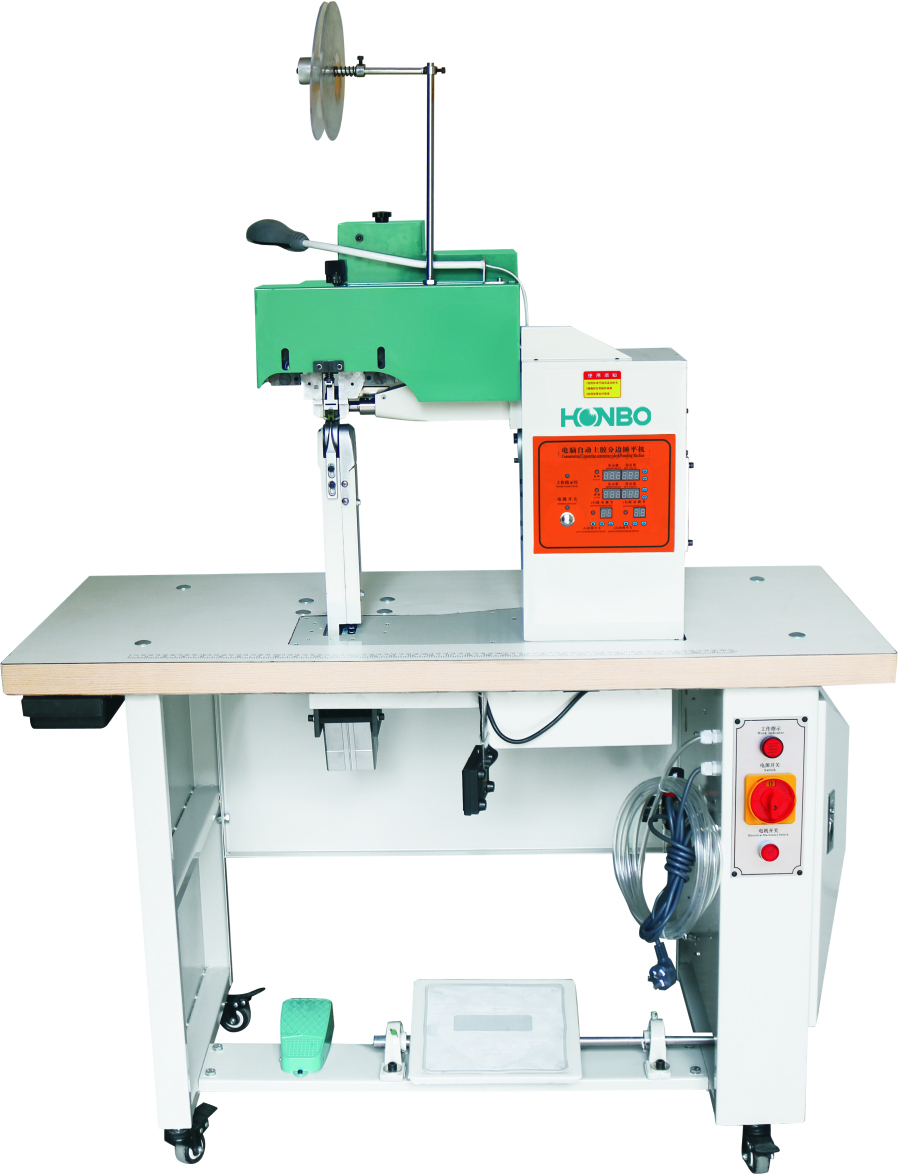 HB-928-1 shoe and leather automatic industrial price computerized separte pressing fold holt melt glue binding machine